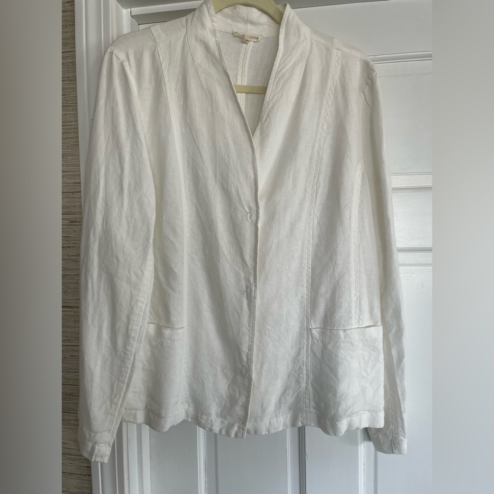 Off white linen jacket, size L